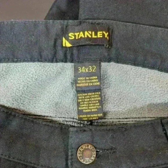 Stanley fleeced lined Carpenter pants in black NEW 34x32 - Picture 4 of 9